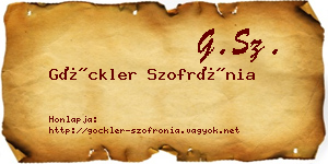 Göckler Szofrónia névjegykártya